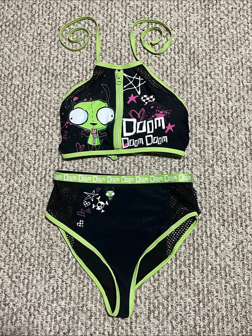 Hot Topic Invader Zim Swim Wear Two Piece Bikini